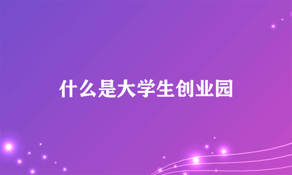 什么是大学生创业园