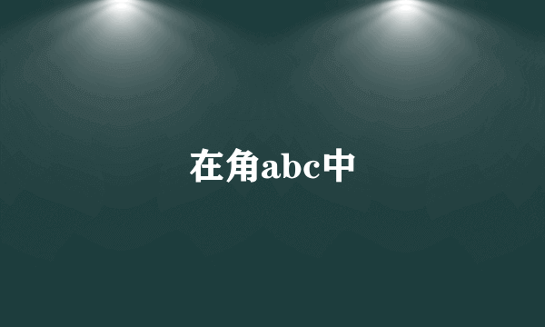 在角abc中