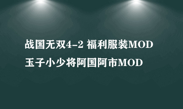 战国无双4-2 福利服装MOD 玉子小少将阿国阿市MOD