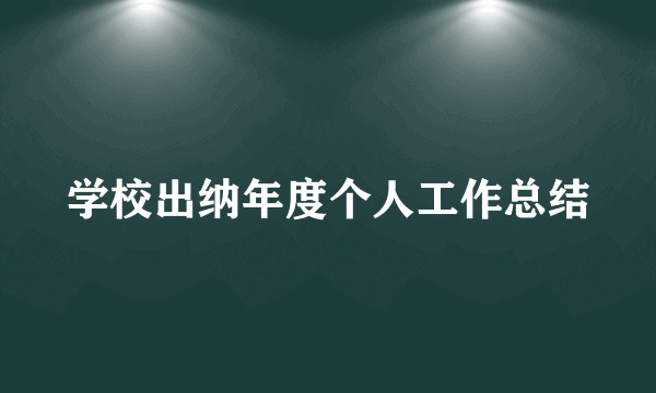 学校出纳年度个人工作总结