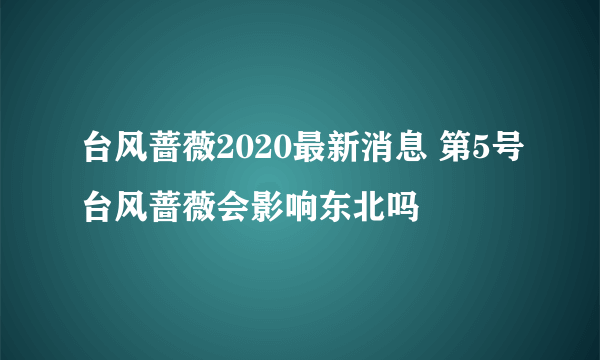 台风蔷薇2020最新消息 第5号台风蔷薇会影响东北吗