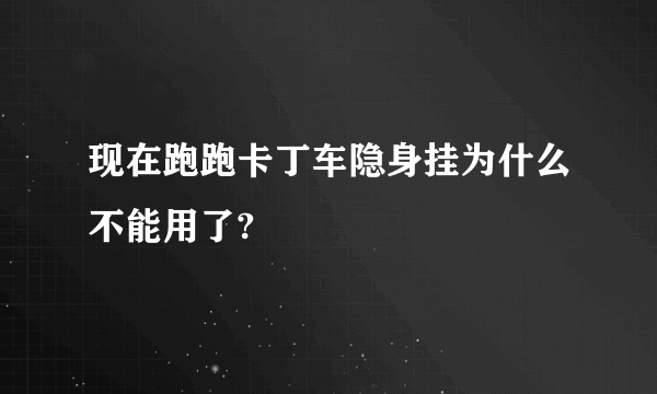 现在跑跑卡丁车隐身挂为什么不能用了?