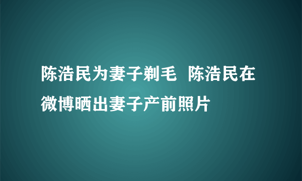 陈浩民为妻子剃毛  陈浩民在微博晒出妻子产前照片