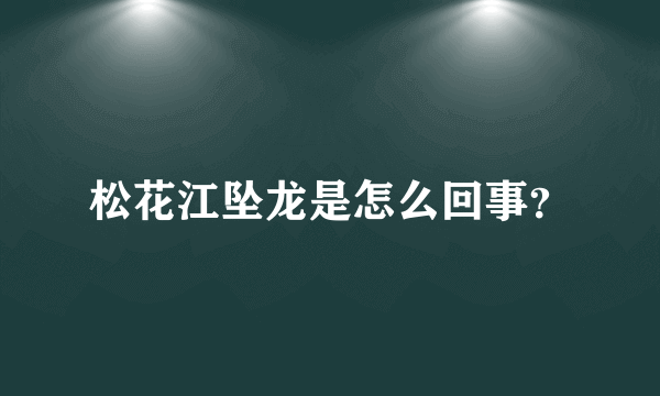 松花江坠龙是怎么回事？