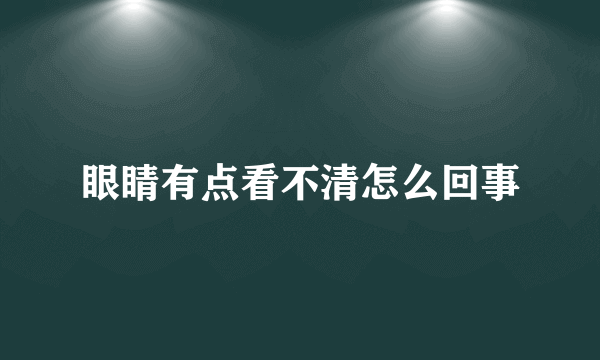 眼睛有点看不清怎么回事