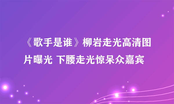 《歌手是谁》柳岩走光高清图片曝光 下腰走光惊呆众嘉宾