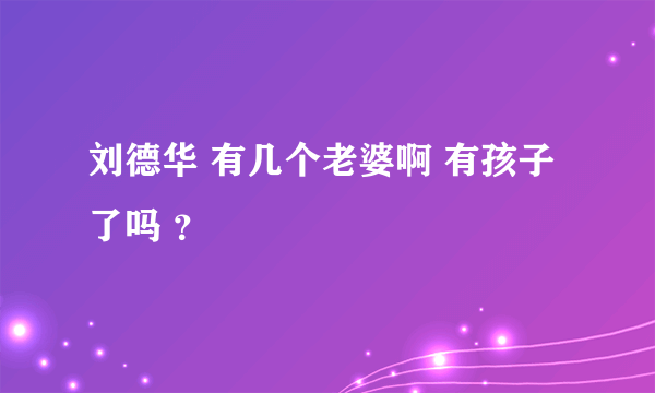 刘德华 有几个老婆啊 有孩子了吗 ？