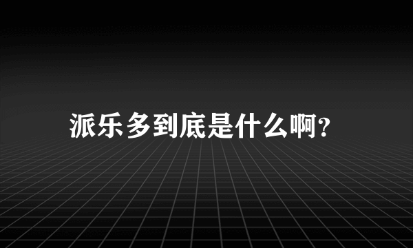 派乐多到底是什么啊？