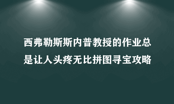 西弗勒斯斯内普教授的作业总是让人头疼无比拼图寻宝攻略