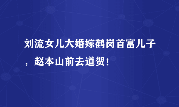 刘流女儿大婚嫁鹤岗首富儿子，赵本山前去道贺！