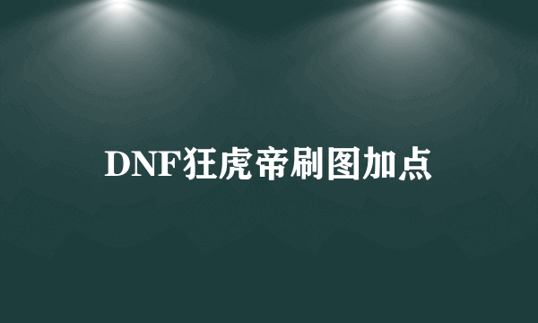 DNF狂虎帝刷图加点