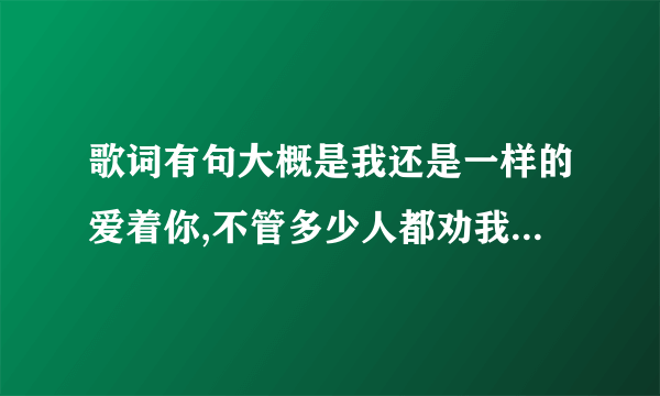 歌词有句大概是我还是一样的爱着你,不管多少人都劝我放弃，这是是什么歌