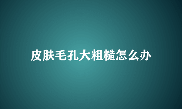 皮肤毛孔大粗糙怎么办