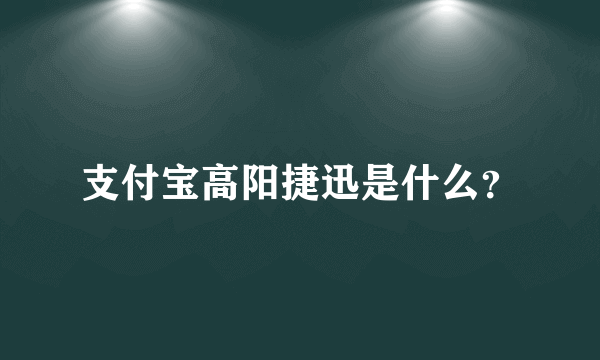 支付宝高阳捷迅是什么？