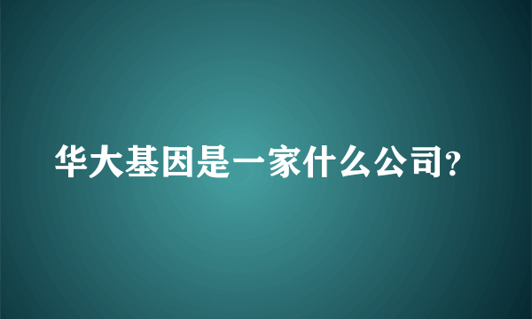 华大基因是一家什么公司？