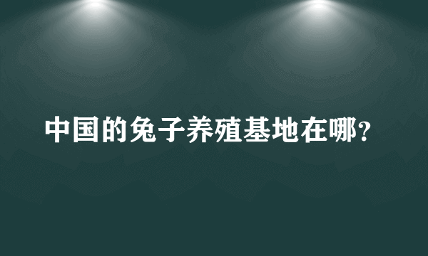 中国的兔子养殖基地在哪？