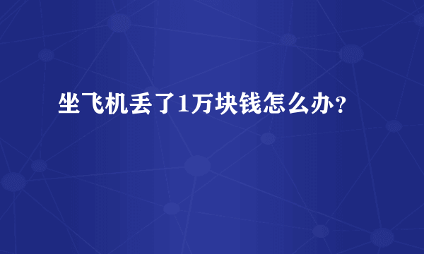 坐飞机丢了1万块钱怎么办？