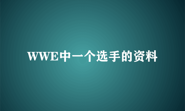 WWE中一个选手的资料