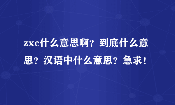 zxc什么意思啊？到底什么意思？汉语中什么意思？急求！