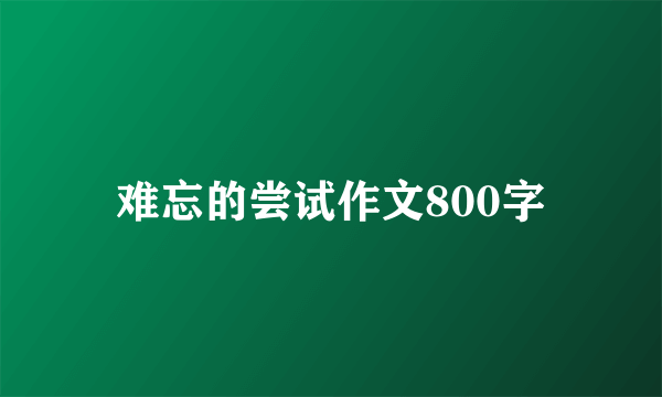 难忘的尝试作文800字