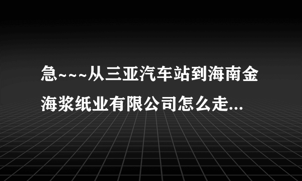 急~~~从三亚汽车站到海南金海浆纸业有限公司怎么走？多长时间？谢谢