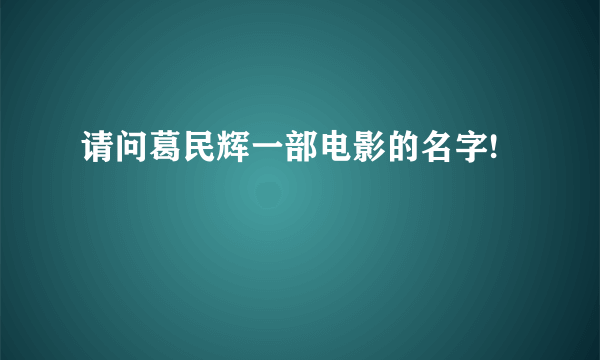 请问葛民辉一部电影的名字!