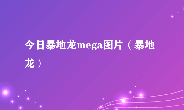 今日暴地龙mega图片（暴地龙）