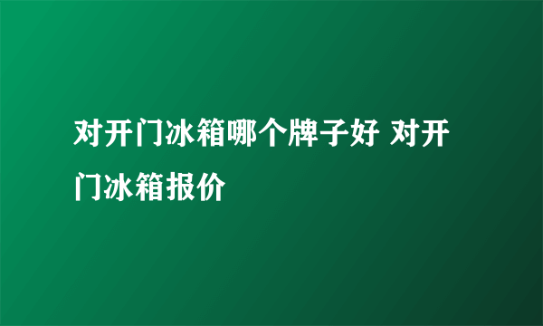 对开门冰箱哪个牌子好 对开门冰箱报价