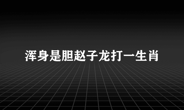 浑身是胆赵子龙打一生肖