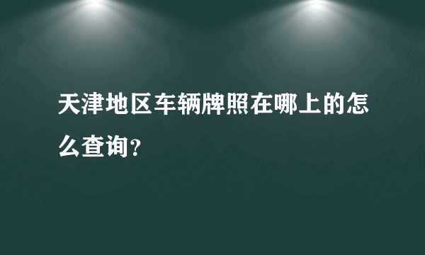 天津地区车辆牌照在哪上的怎么查询？