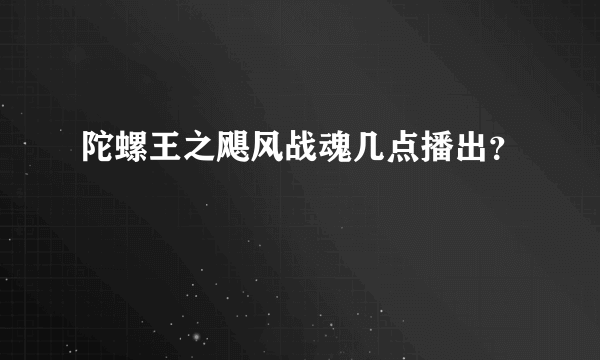 陀螺王之飓风战魂几点播出？