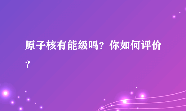 原子核有能级吗？你如何评价？