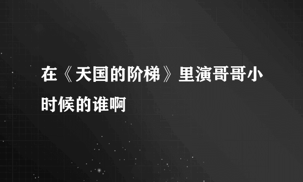 在《天国的阶梯》里演哥哥小时候的谁啊