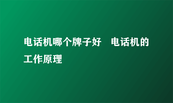 电话机哪个牌子好   电话机的工作原理