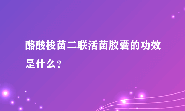 酪酸梭菌二联活菌胶囊的功效是什么？