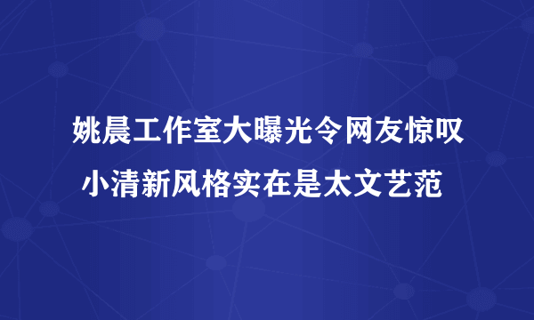 姚晨工作室大曝光令网友惊叹 小清新风格实在是太文艺范