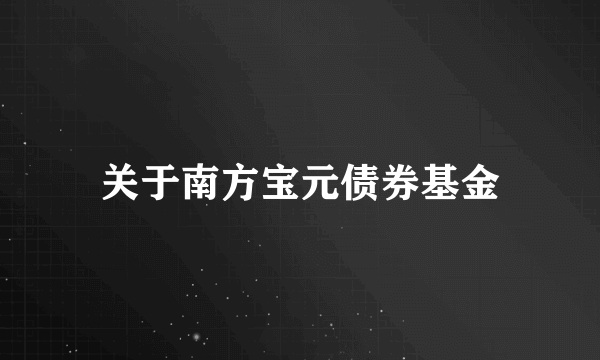 关于南方宝元债券基金