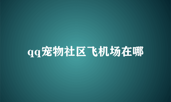 qq宠物社区飞机场在哪