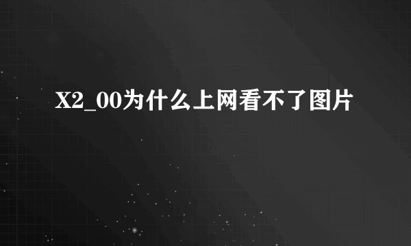 X2_00为什么上网看不了图片