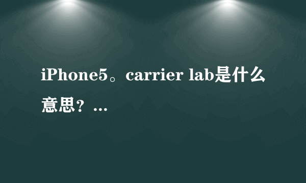 iPhone5。carrier lab是什么意思？有没有什么影响