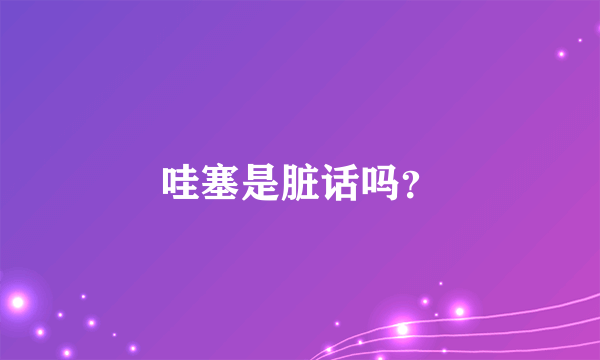 哇塞是脏话吗？