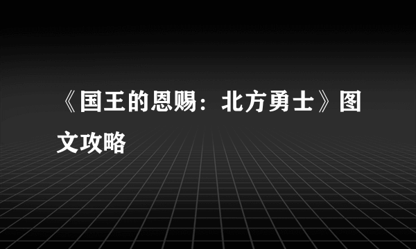 《国王的恩赐：北方勇士》图文攻略