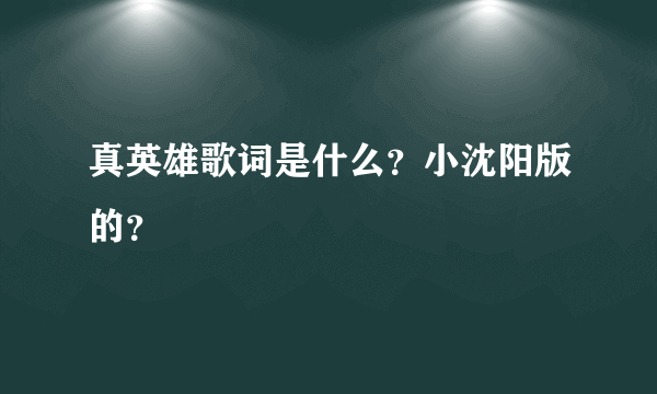 真英雄歌词是什么？小沈阳版的？