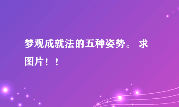 梦观成就法的五种姿势。 求图片！！