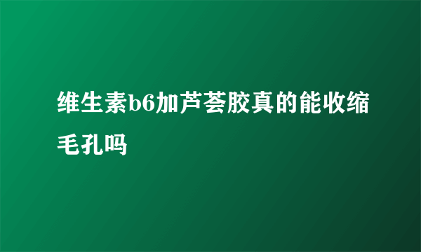 维生素b6加芦荟胶真的能收缩毛孔吗