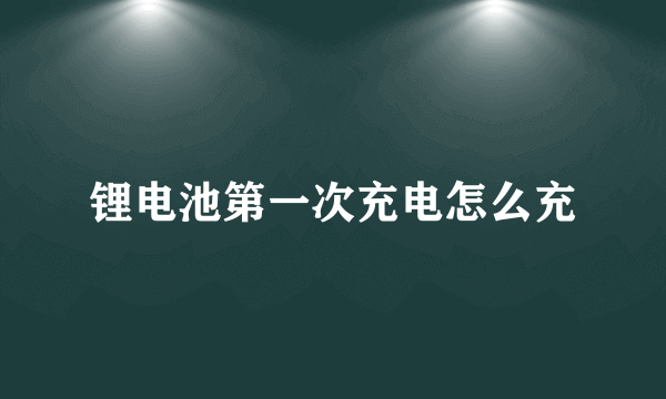 锂电池第一次充电怎么充