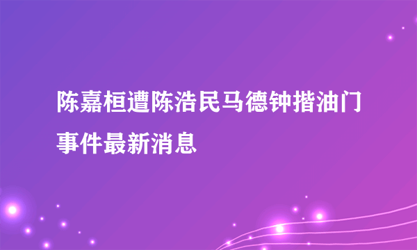 陈嘉桓遭陈浩民马德钟揩油门事件最新消息