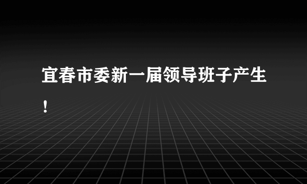 宜春市委新一届领导班子产生！