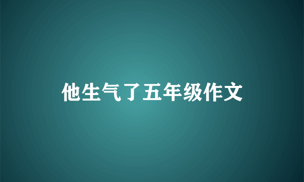 他生气了五年级作文