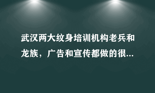 武汉两大纹身培训机构老兵和龙族，广告和宣传都做的很好，就怕华而不实。请问哪里好一点…